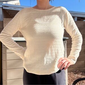 Josephine Chaus Cream Long Sleeve Knit Top